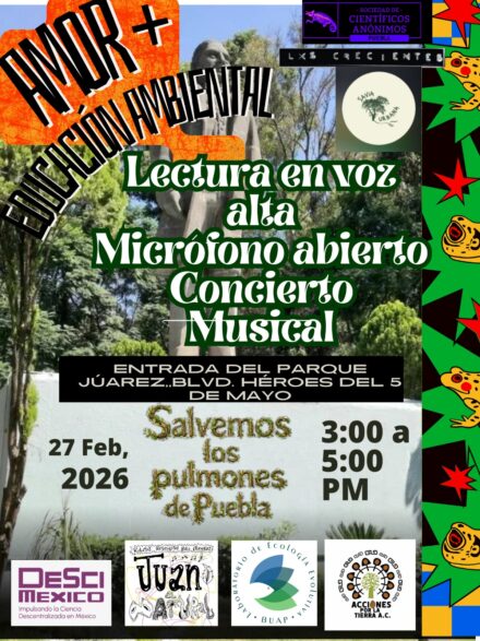 Amor + Educación Ambiental | Lectura en voz alta de Ecoliteratura + Micrófono Abierto / SCA Puebla